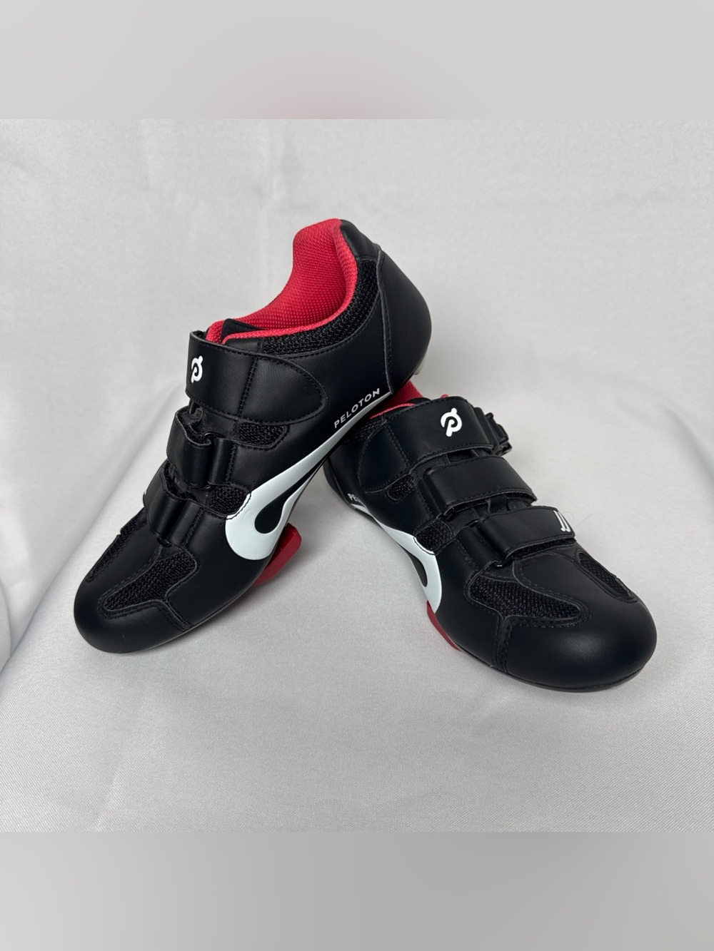 Peloton Black White Red Women's Athletic Cycling Shoes